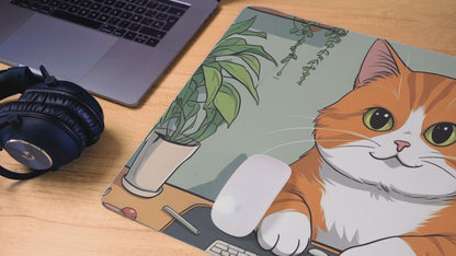 “Nine-to-Five Kitty” Tiermotiv Mauspad