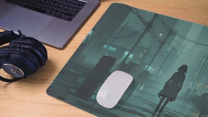 "Neon Silence" Anime Mauspad